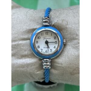 Geneva Silver And Blue Tone Small Women’s Quartz Watch